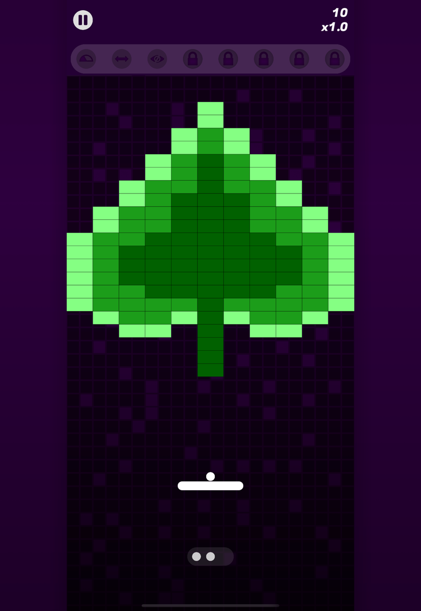 A Classic Mode level shaped like a leaf, on an iPad