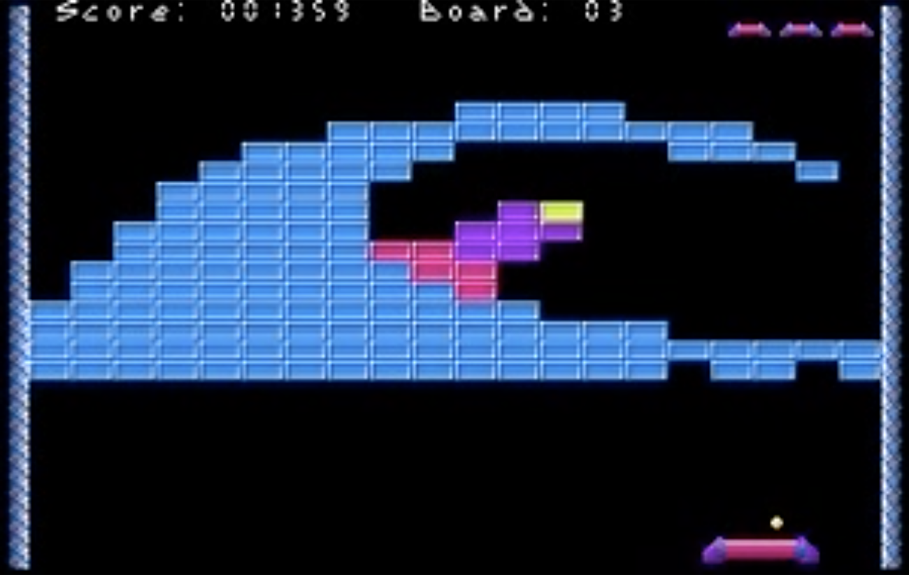 A screenshot of the original Megaball, the game that inspired Giga-Ball